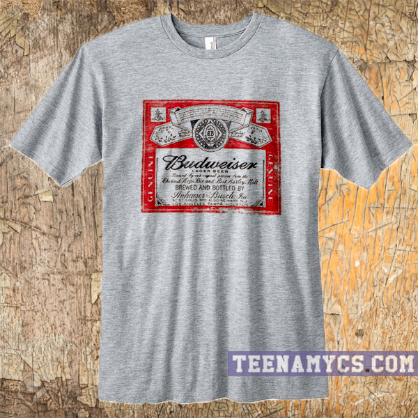 Budweiser lager beer label t-shirt