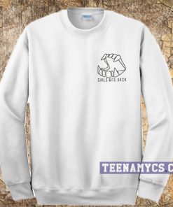 Girls Bite Back Vampire Teeth Sweatshirt