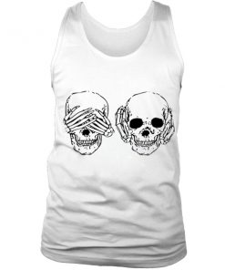 Hear See No evil skull tank top