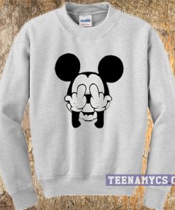 MIckey middle finger hand sign Sweatshirt