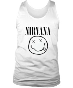 Nirvana smile white tank top
