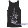 Punk Fuck Skeleton hand sign Tank top