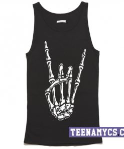 Skeleton Hand Horns Up Metal Sign Tank top