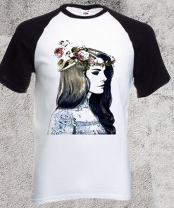 lana del rey flower baseball tee