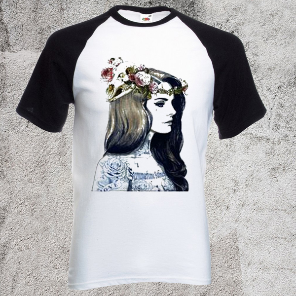 lana del rey flower baseball tee
