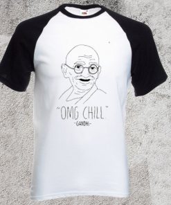 omg chill gandhi raglan unisex t-shirt