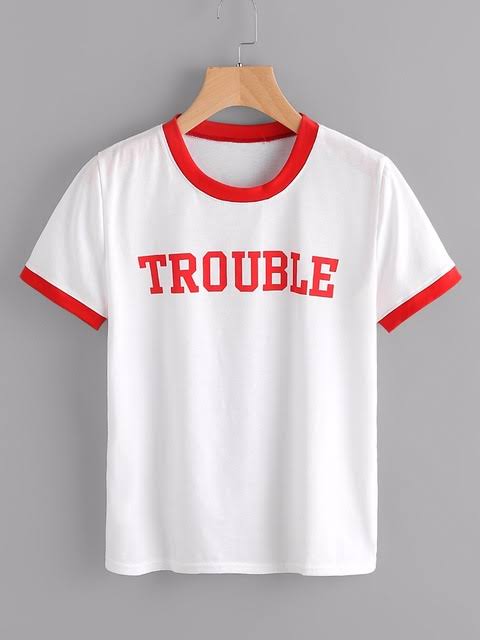 Trouble Ringer T-shirt