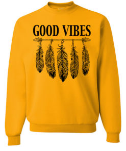 Good Vibes Black Feather Sweatshirt