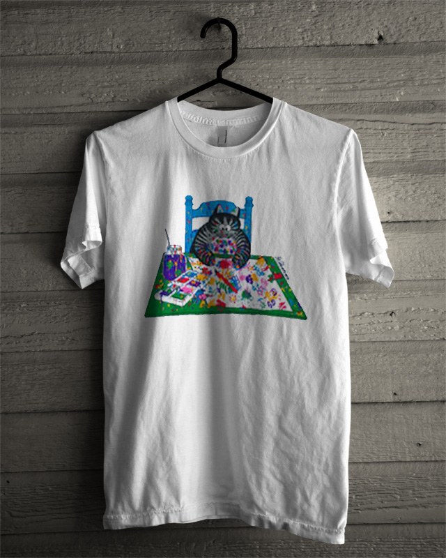 Funny Cat Draw T-shirt