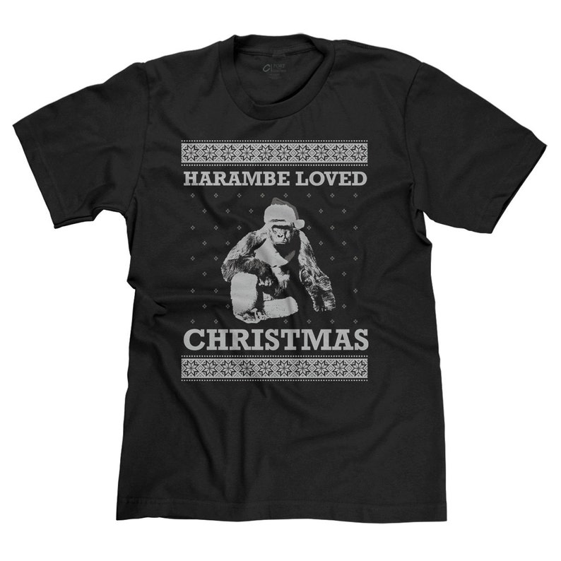 Harambe Loved Christmas RIP Cincinnati Zoo Tribute Gorilla T-Shirt