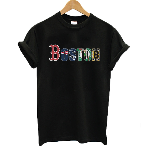 Boston Red Sox Patriots Bruins Celtics Team T-Shirt - Teexpace