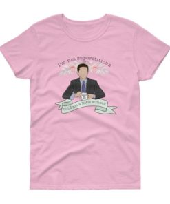 Michael Scott I'm Not Superstitious Little Stitious T-shirt