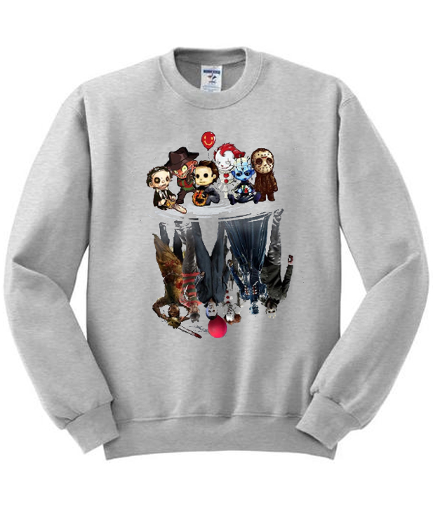 Horror IT Character Friends Halloween Upside Down Sweatshirt