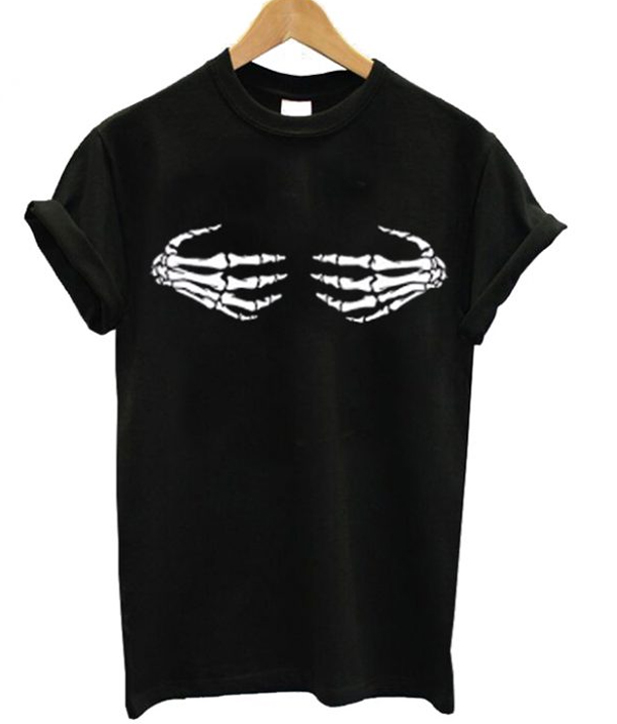 Skeleton Hands On Boobs T-shirt