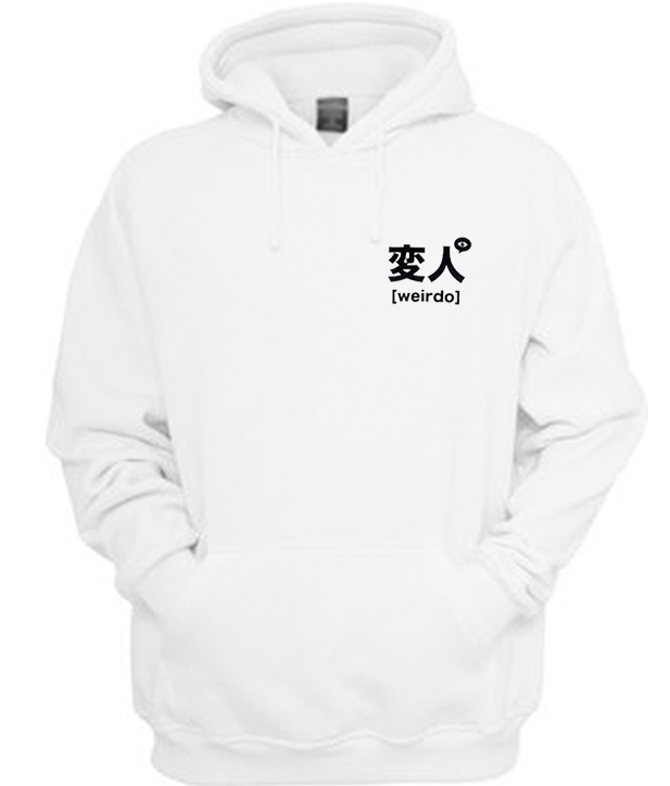 Japanese Weirdo Pocket Print Hoodie