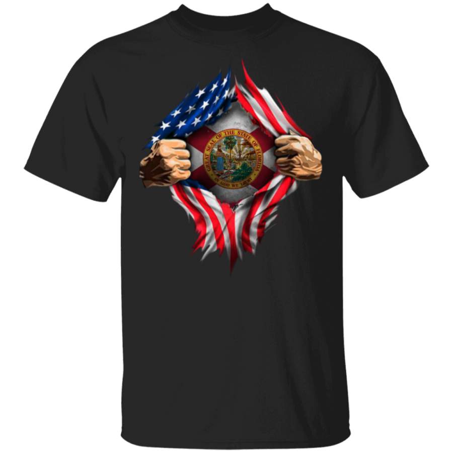 Florida Heartbeat Inside American Flag T-Shirt