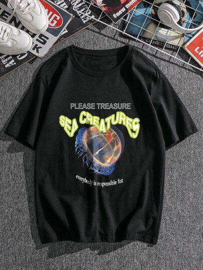 Please Treasure Sea Creatures Graphic T-Shirt