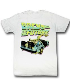 Back to the Future Neon White Adult T-Shirt