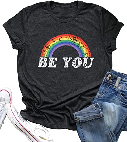 Be You Pride Shirt Rainbow Graphic Tee