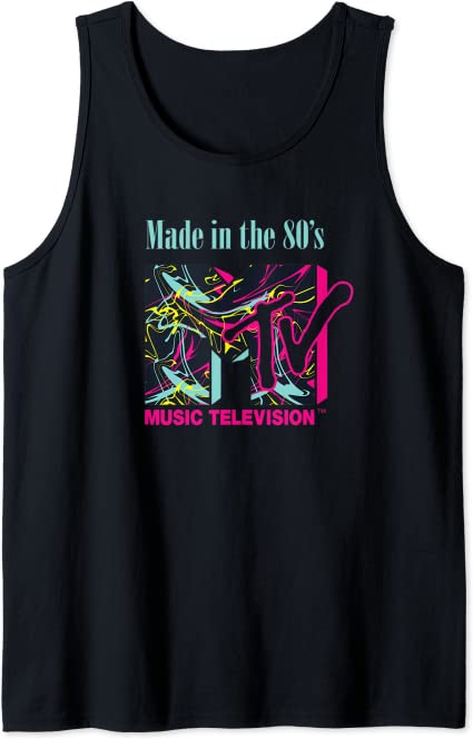 MTV Logo with abstract funky new Wave Lines Tank Top
