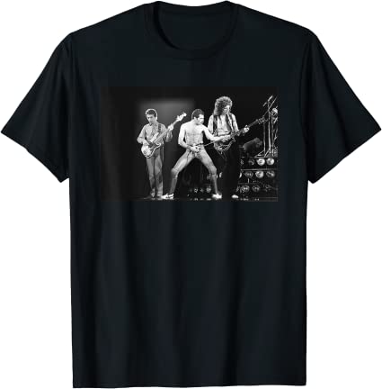Queen Freddie Mercury Live B&W Photo T-Shirt