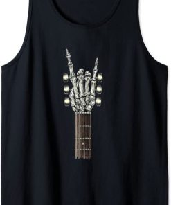 Rock On Guitar Neck - With A Sweet Rock & Roll Skeleton Hand Tank Top