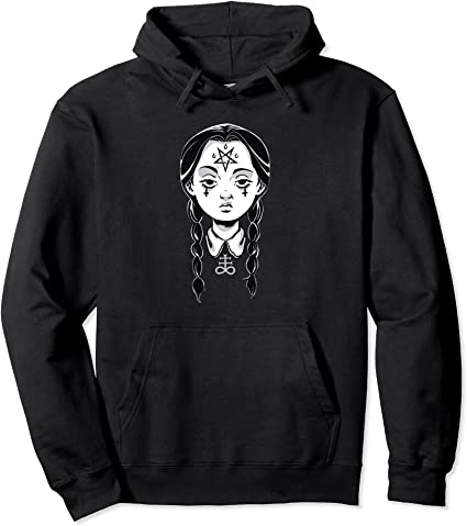 Satanic Goth Punk Girl Creepy Devil Pentagram Punk Rock Pullover Hoodie