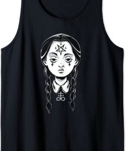 Satanic Goth Punk Girl Creepy Devil Pentagram Punk Rock Tank Top