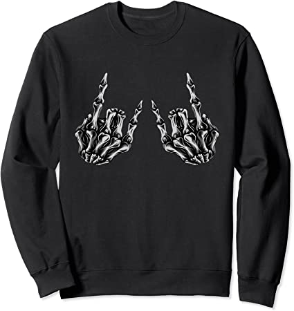 Rock On Rock Star Skeleton Hands Sweatshirt