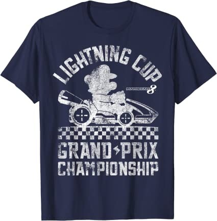 Mario Kart Lightning Cup Faded Graphic T-Shirt