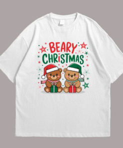 Beary Christmas Adorable Holiday Front White