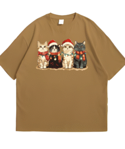 Christmas Cat Family Front Sand