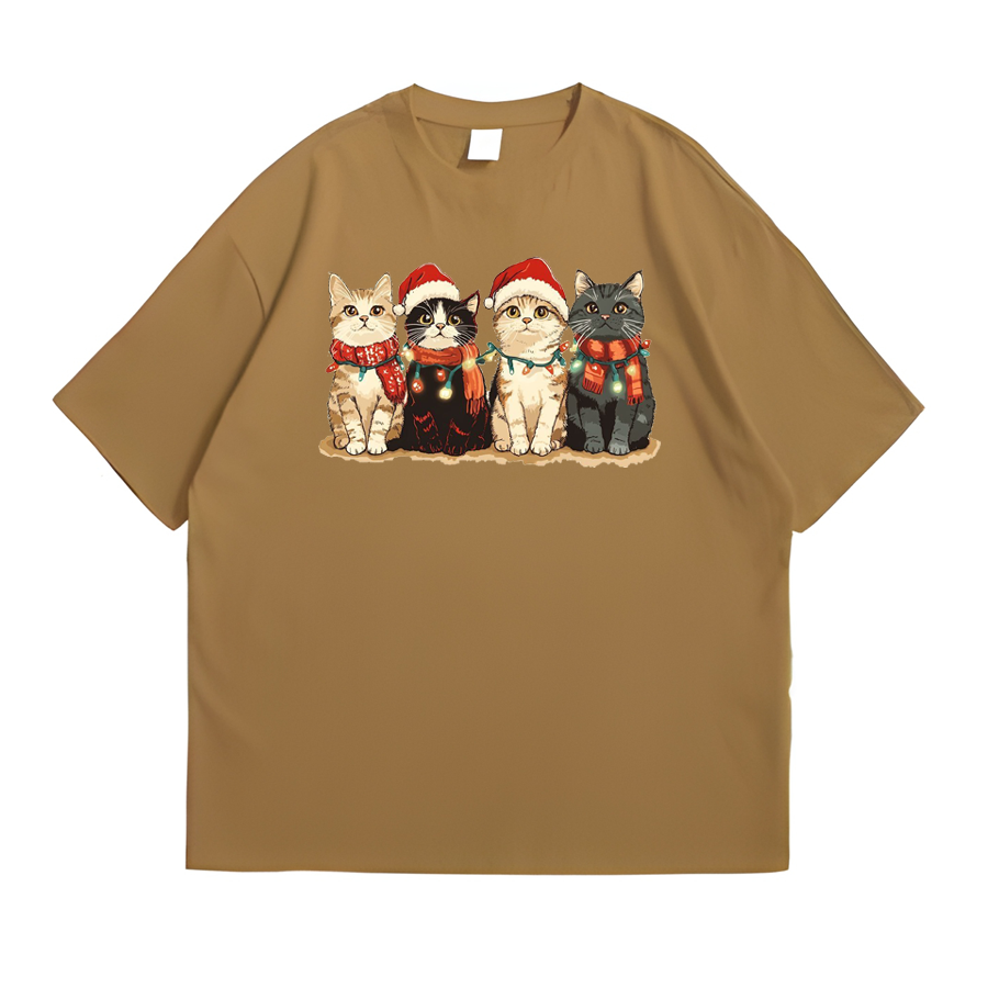 Christmas Cat Family Front Sand