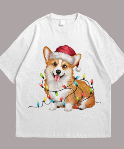 Corgi dog With christmas Front White