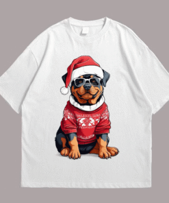 Dog Merry Cristmas Front White
