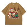 Golden Retriever Family In Christmas Front Sand