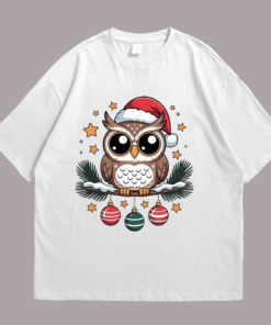 Owl Marry Cristmas Front White