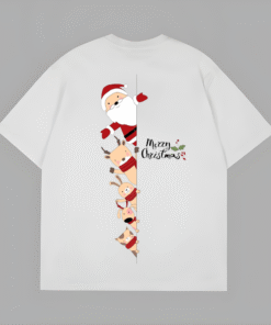 Santa With Marry Christmas Back White