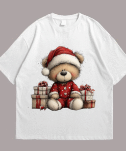 Teddy Bear Marry Christmas Front White