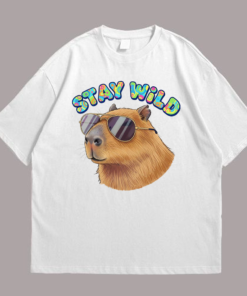 Capybara Stay Wild Front White