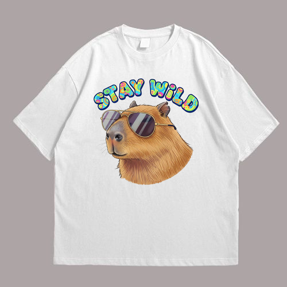 Capybara Stay Wild Front White