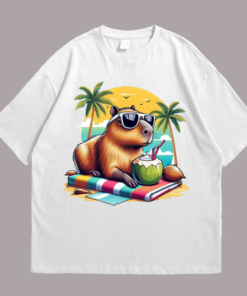Chill Like a Capybara Front White