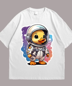 Duck Astronaut Front White
