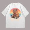Funny Capybara Bruh Vintage Front White