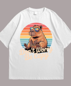 Funny Capybara Bruh Vintage Front White