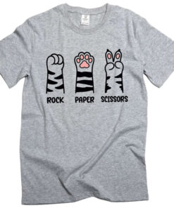 Rock Paper Scissors Tee Funny Cat Paw T Shirt