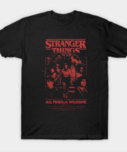 Stranger Things Black 5 Mind Flayer Group Poster T-Shirt